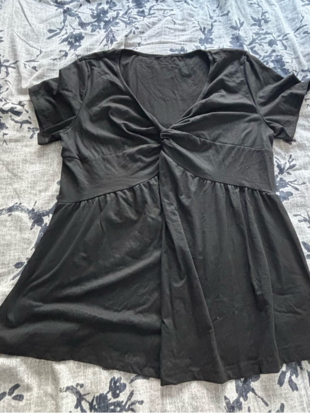 Black Twist-Front Women's Top